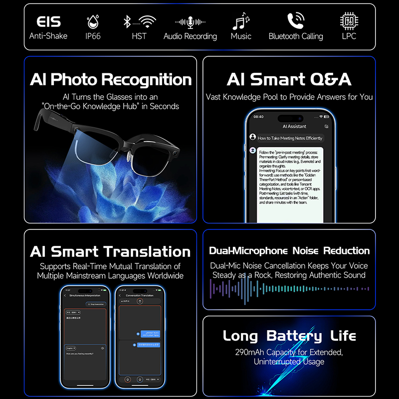 نظارات ذكية W630 HeyCyan مع خا - مراجعة Photography Japanese وسعره