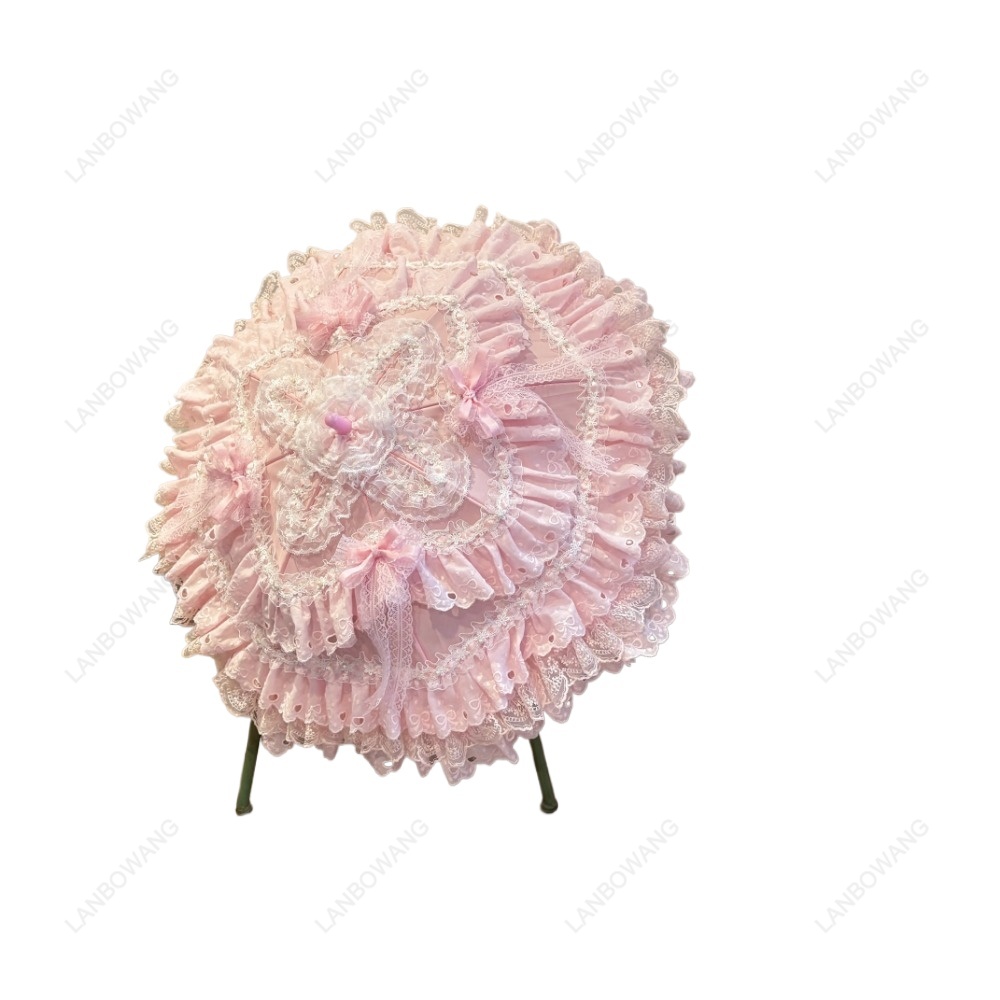 مظلة دانتيل وردية مزينة بالزهو - مراجعة Photography Umbrella وسعره